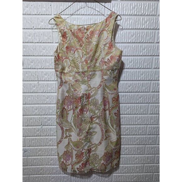 Nygard Women's Peach Floral 2 Piece Open Front Blazer Top & Sheath Dress Size 8 - Picture 7 of 7